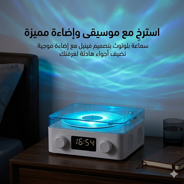 سماعة بلوتوث كلاسيكية مع إضاءة موجية